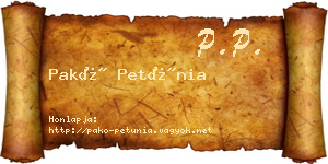 Pakó Petúnia névjegykártya